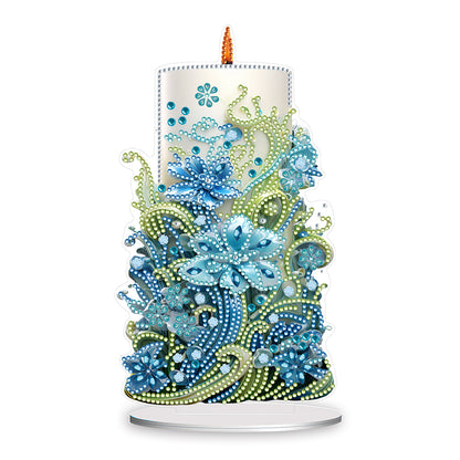 Flowers Candle Diamond Painting Tabletop Ornaments Kit for Office Desktop Decor