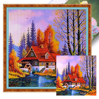 View Cabin - 11CT Stamped Cross Stitch 50*50CM