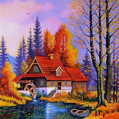 View Cabin - 11CT Stamped Cross Stitch 50*50CM