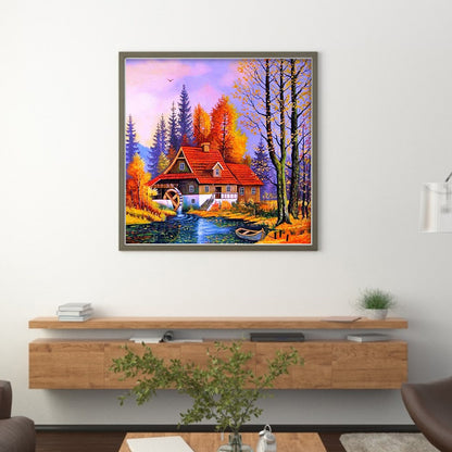 View Cabin - 11CT Stamped Cross Stitch 50*50CM