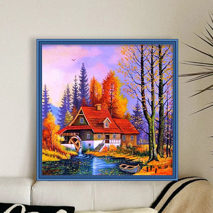 View Cabin - 11CT Stamped Cross Stitch 50*50CM