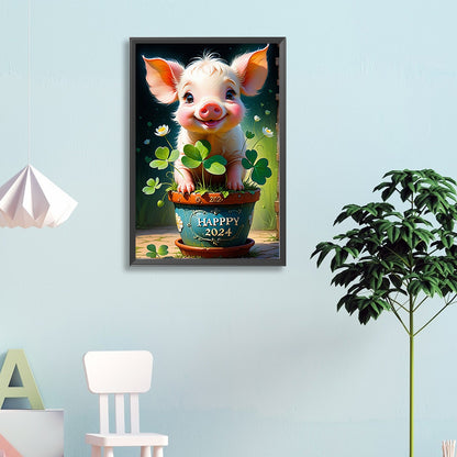 Happy Piggy - Full Round Drill Diamond Painting 40*60CM