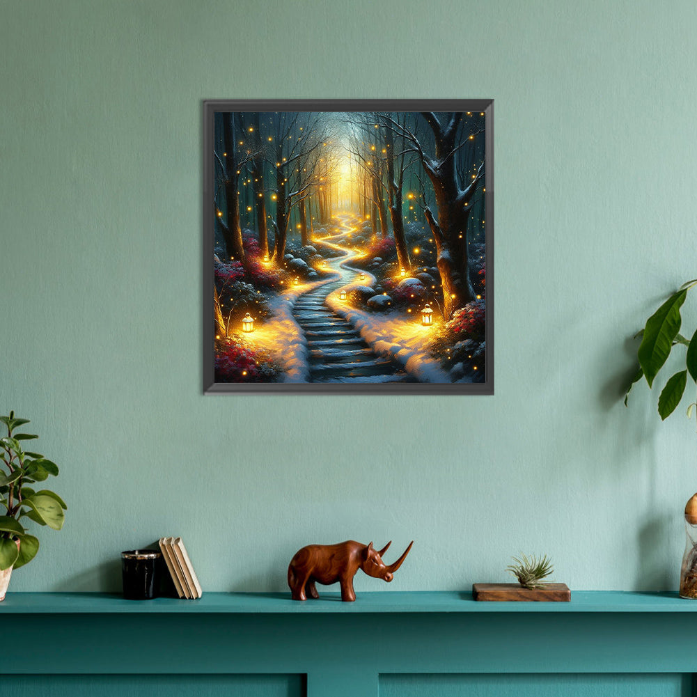 Candlelight Forest - Full Round Drill Diamond Painting 30*30CM