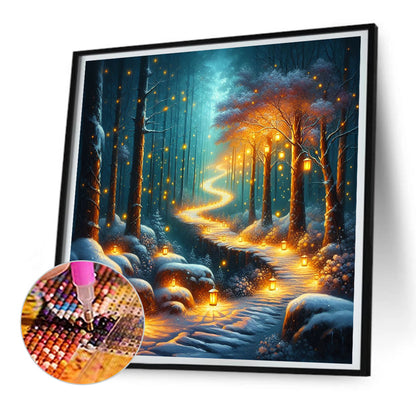 Candlelight Forest - Full Round Drill Diamond Painting 30*30CM