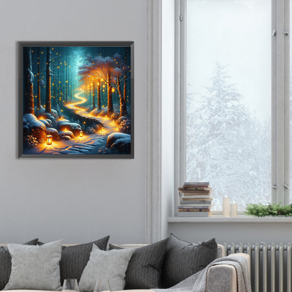 Candlelight Forest - Full Round Drill Diamond Painting 30*30CM