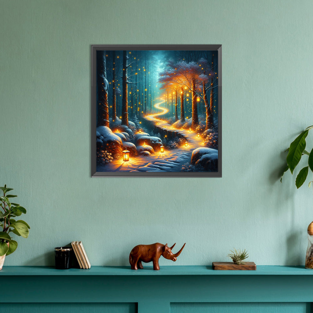 Candlelight Forest - Full Round Drill Diamond Painting 30*30CM