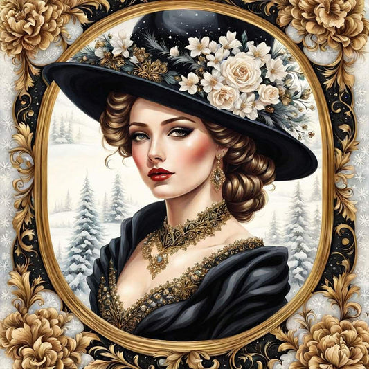 Noble Lady - Full Round Drill Diamond Painting 30*30CM