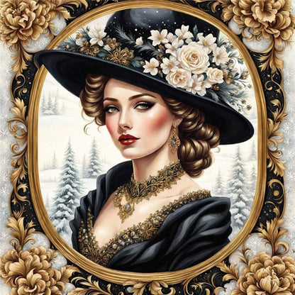 Noble Lady - Full Round Drill Diamond Painting 30*30CM