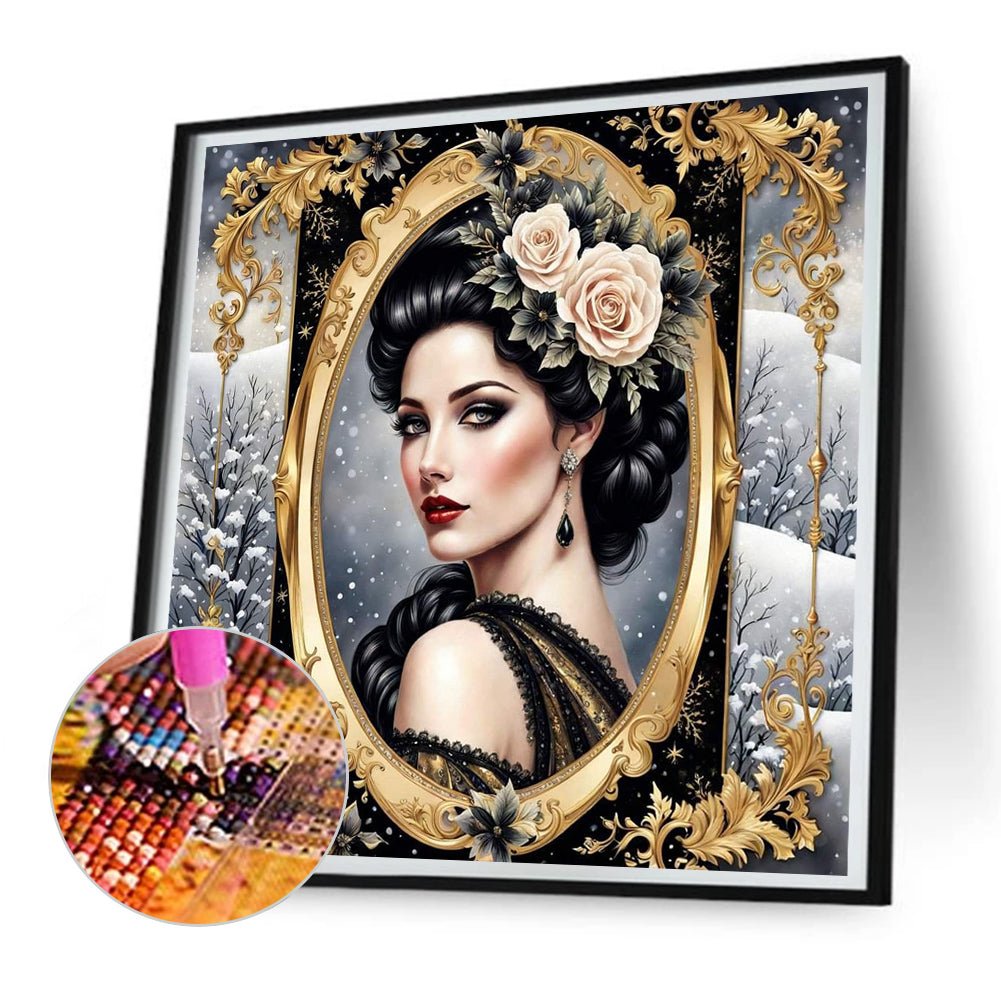 Noble Lady - Full Round Drill Diamond Painting 30*30CM