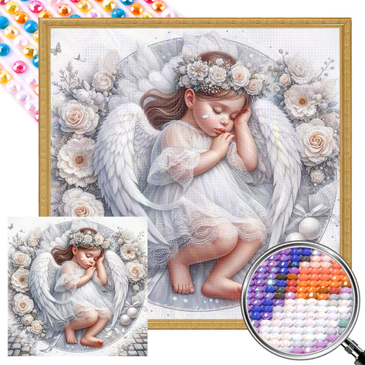 Sleeping Angel - Full AB Round Drill Diamond Painting 30*30CM