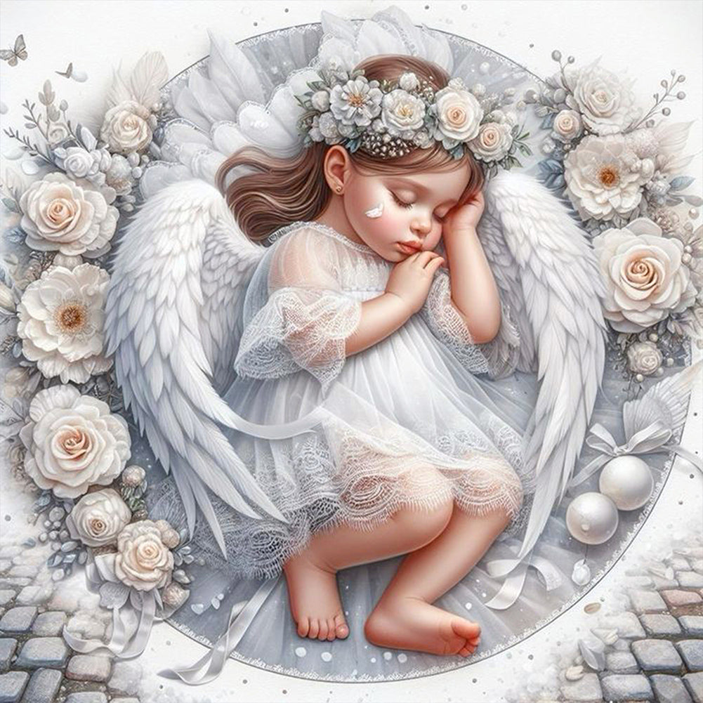 Sleeping Angel - Full AB Round Drill Diamond Painting 30*30CM