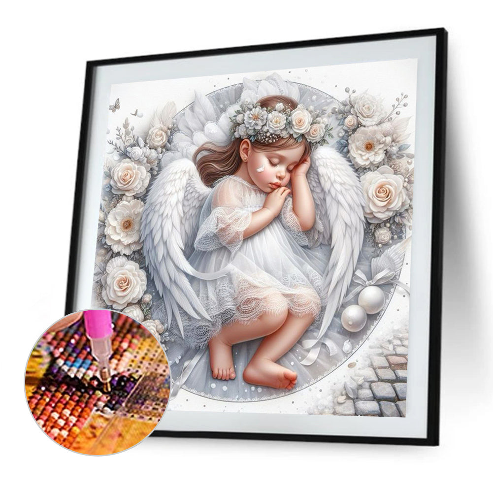 Sleeping Angel - Full AB Round Drill Diamond Painting 30*30CM