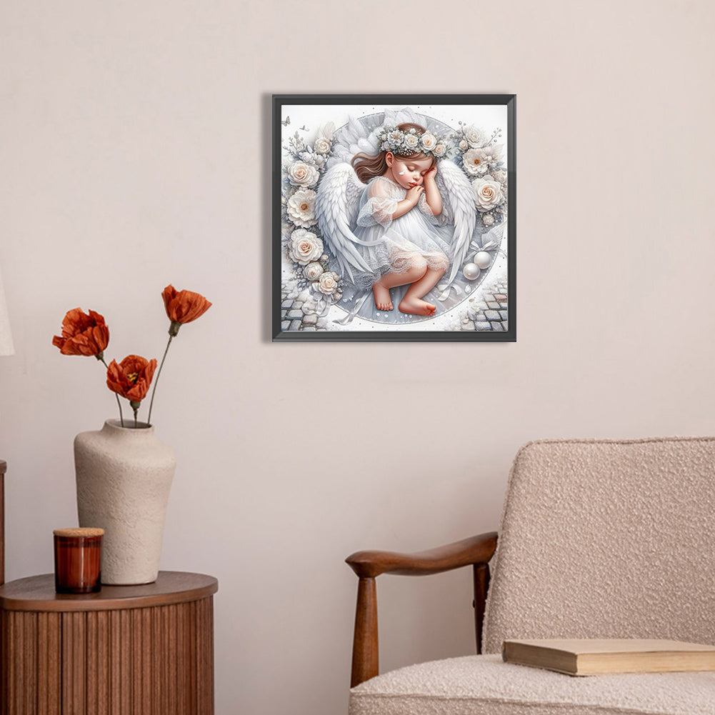 Sleeping Angel - Full AB Round Drill Diamond Painting 30*30CM