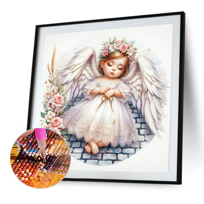 Sleeping Angel - Full AB Round Drill Diamond Painting 30*30CM