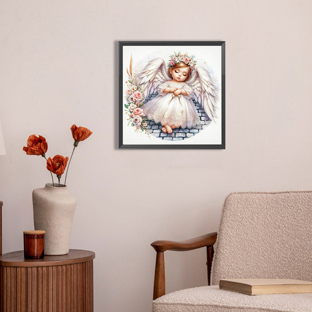 Sleeping Angel - Full AB Round Drill Diamond Painting 30*30CM