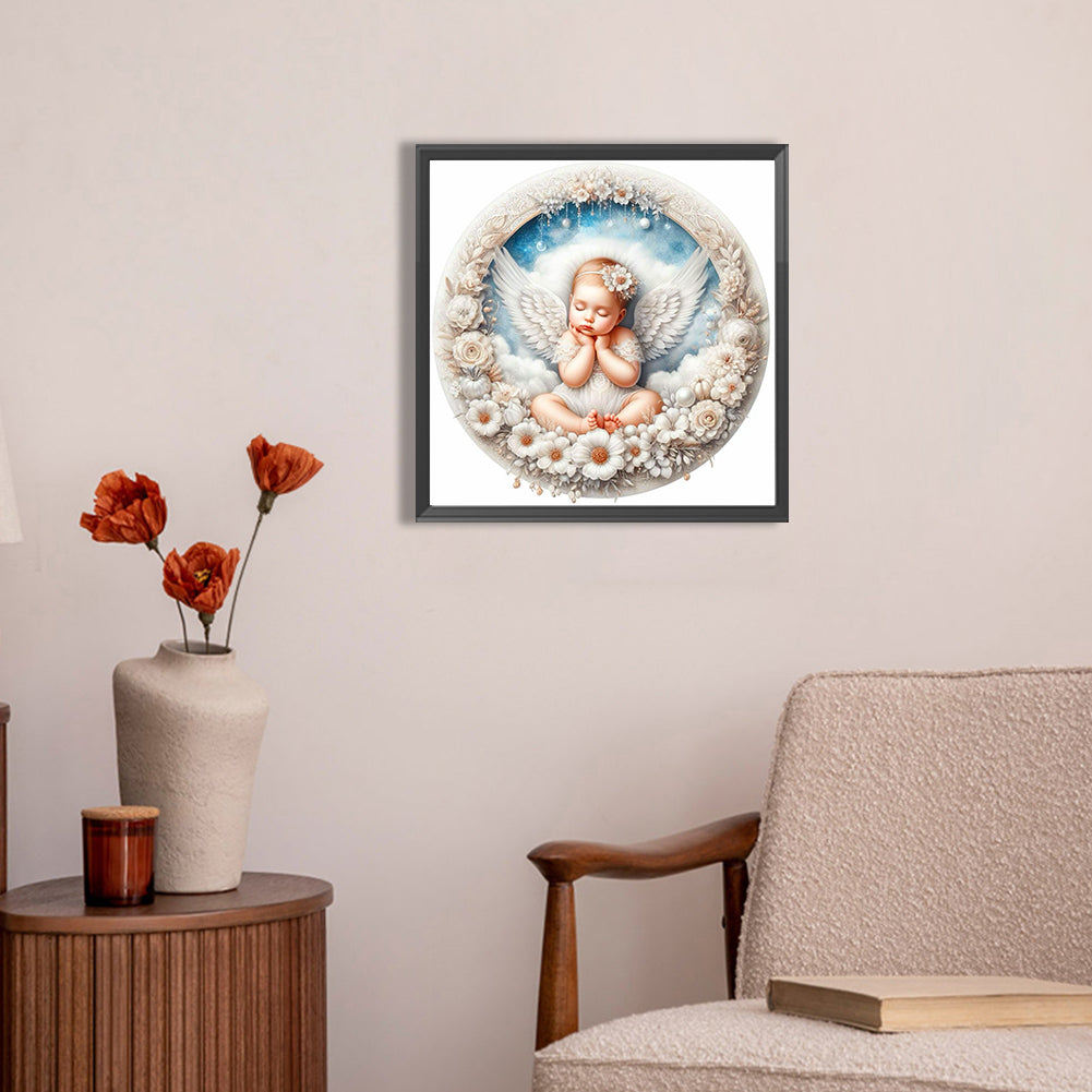 Dozing Angel - Full AB Round Drill Diamond Painting 30*30CM