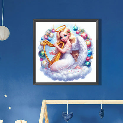 Harp Angel Girl - Full AB Round Drill Diamond Painting 30*30CM