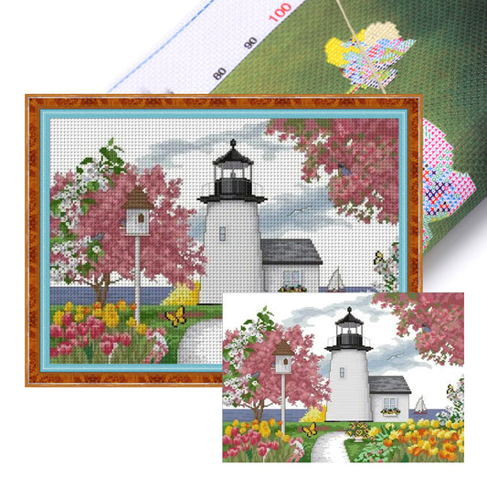 Lighthouse Seven - 14CT Stamped Cross Stitch 44*34CM