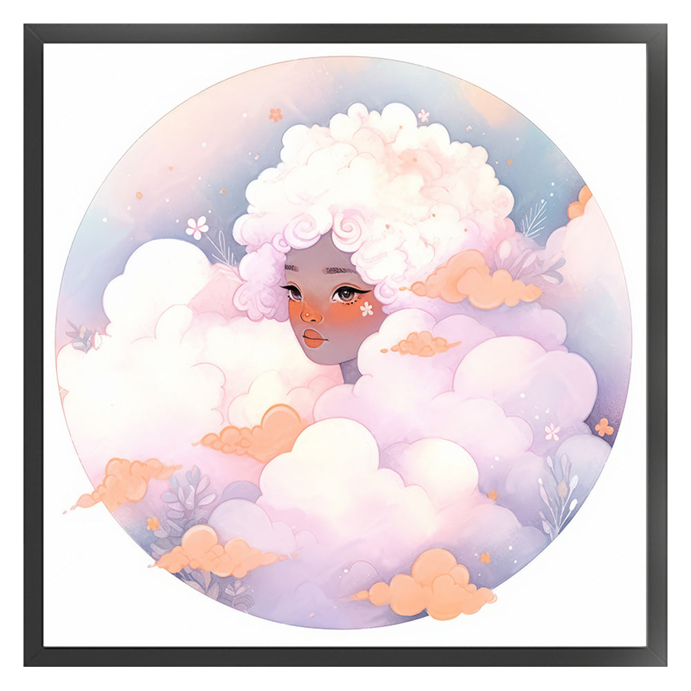 Cloud Girl - 11CT Stamped Cross Stitch 50*50CM