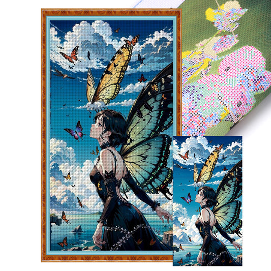 Butterfly Girl - 11CT Stamped Cross Stitch 40*70CM