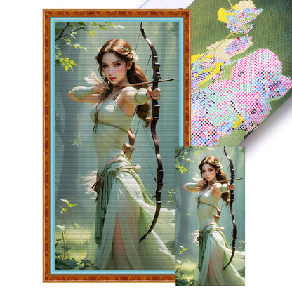 Archery Girl - 11CT Stamped Cross Stitch 45*90CM