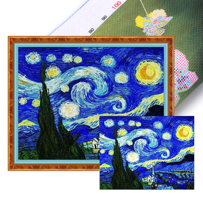 Van Gogh Starry Night - 11CT Stamped Cross Stitch 61*52CM