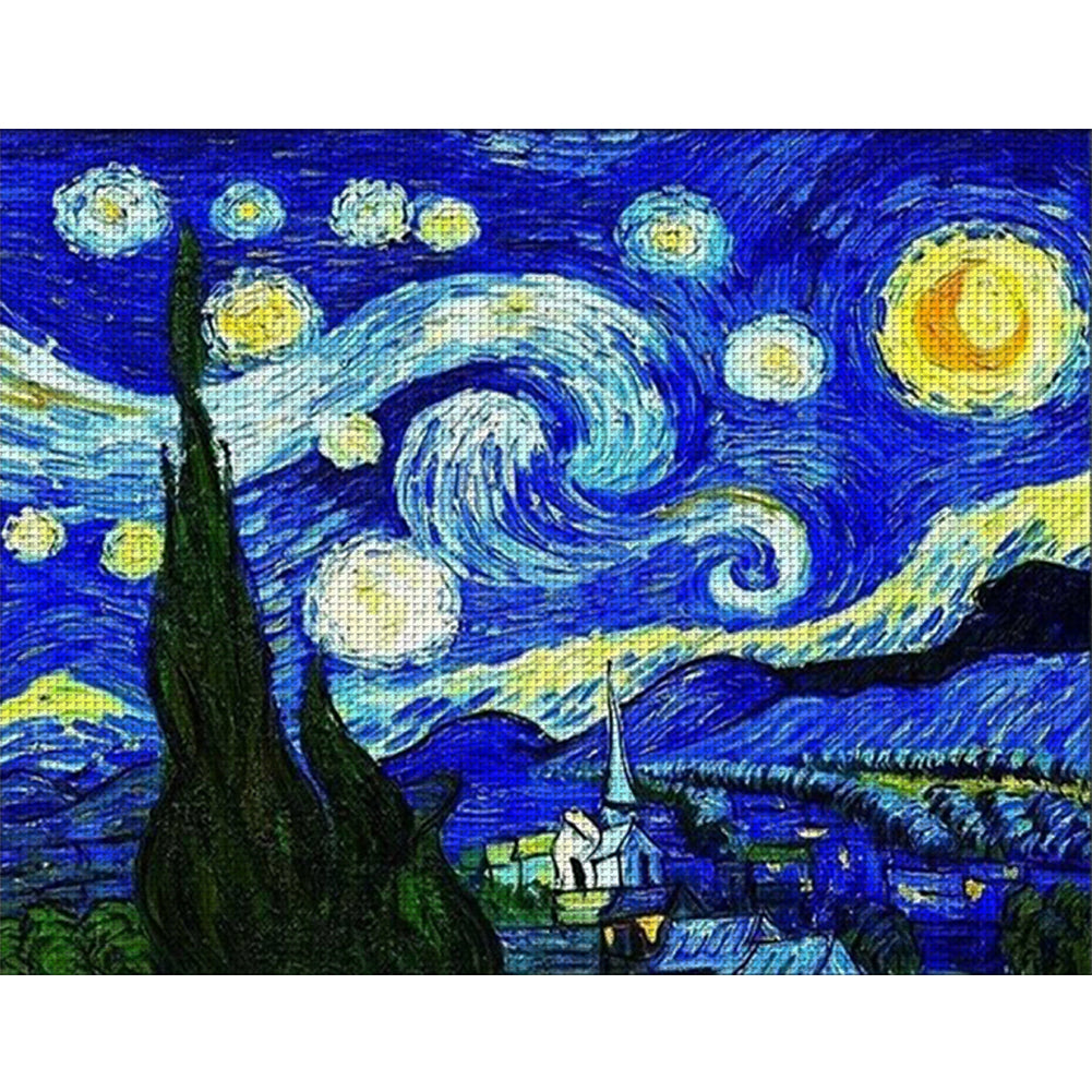 Van Gogh Starry Night - 11CT Stamped Cross Stitch 61*52CM