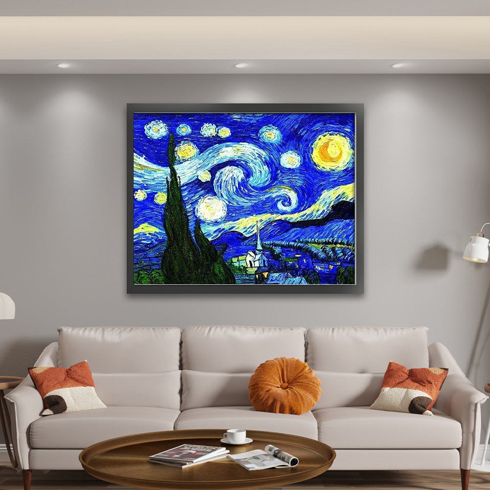 Van Gogh Starry Night - 11CT Stamped Cross Stitch 61*52CM