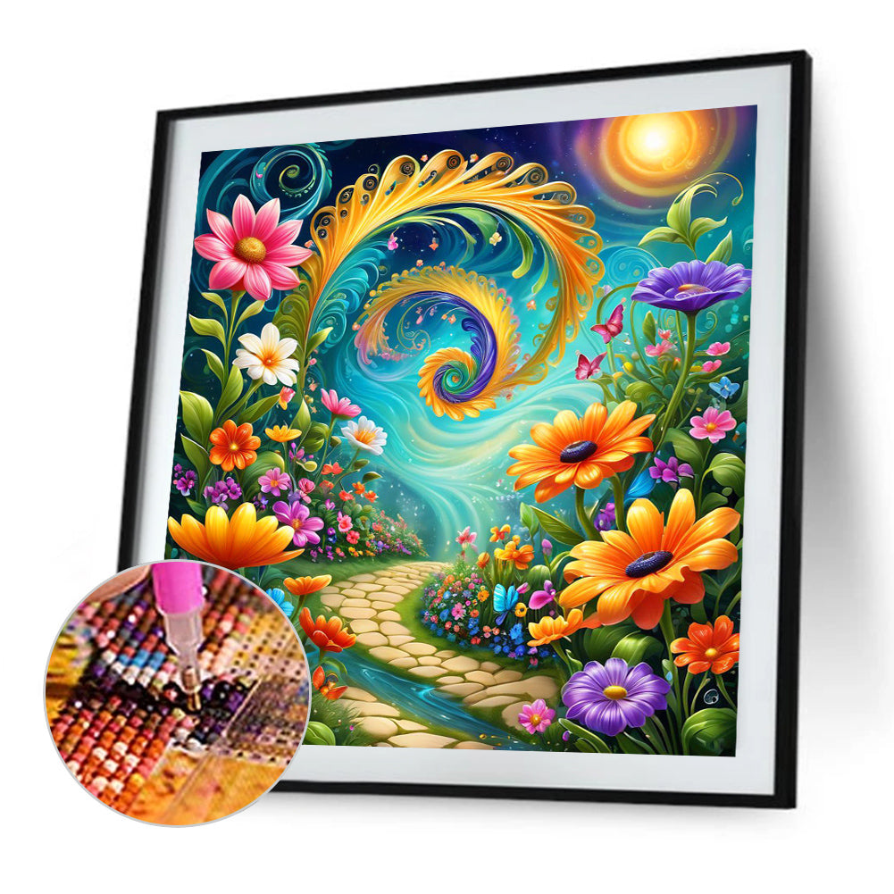 Fairy Tale World Flowers - Full AB Round Drill Diamond Painting 30*30CM