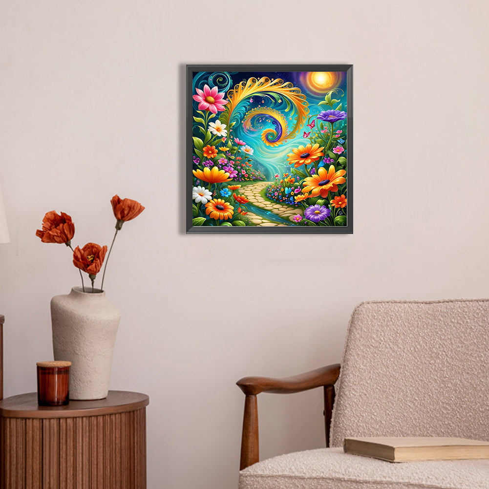 Fairy Tale World Flowers - Full AB Round Drill Diamond Painting 30*30CM