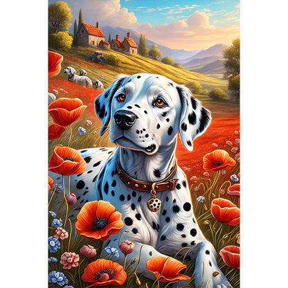 Poppies And Dalmatians - Full AB Round Drill Diamond Painting 40*60CM