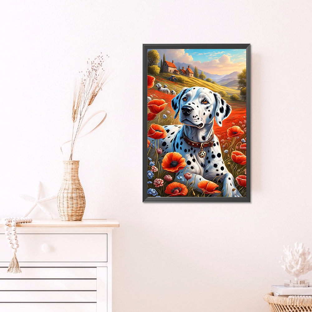 Poppies And Dalmatians - Full AB Round Drill Diamond Painting 40*60CM