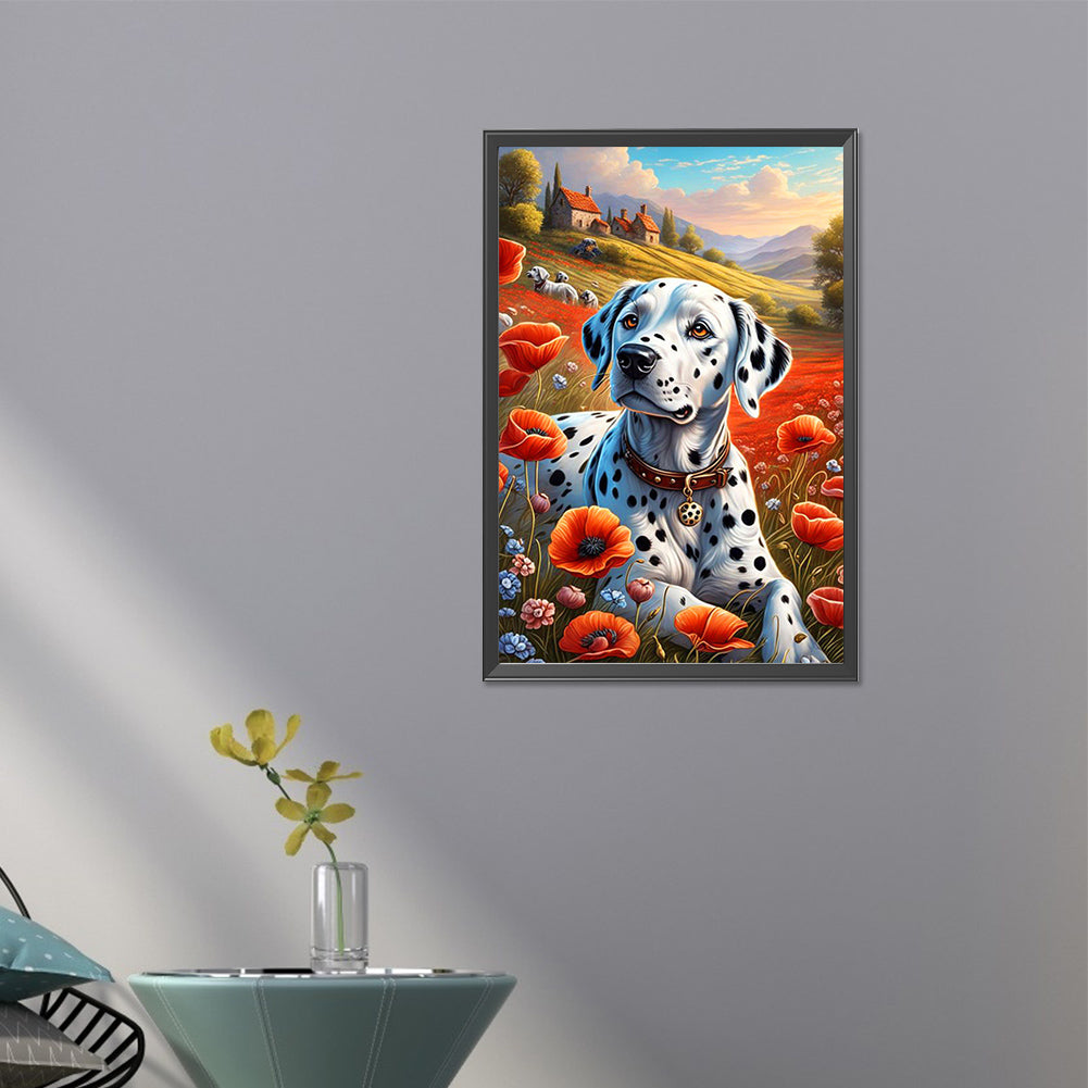 Poppies And Dalmatians - Full AB Round Drill Diamond Painting 40*60CM