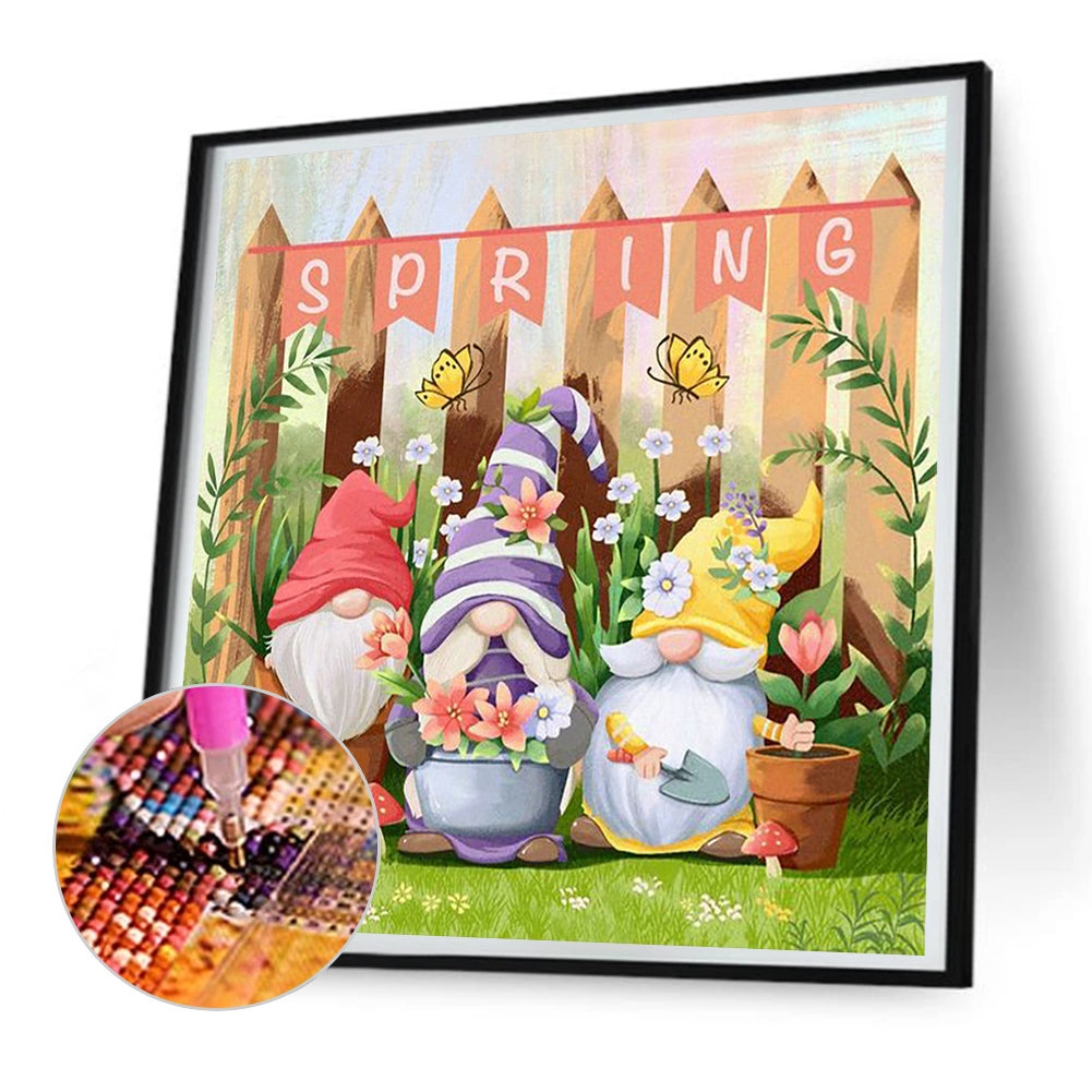 Garden Gnome - Full Round Drill Diamond Painting 30*30CM