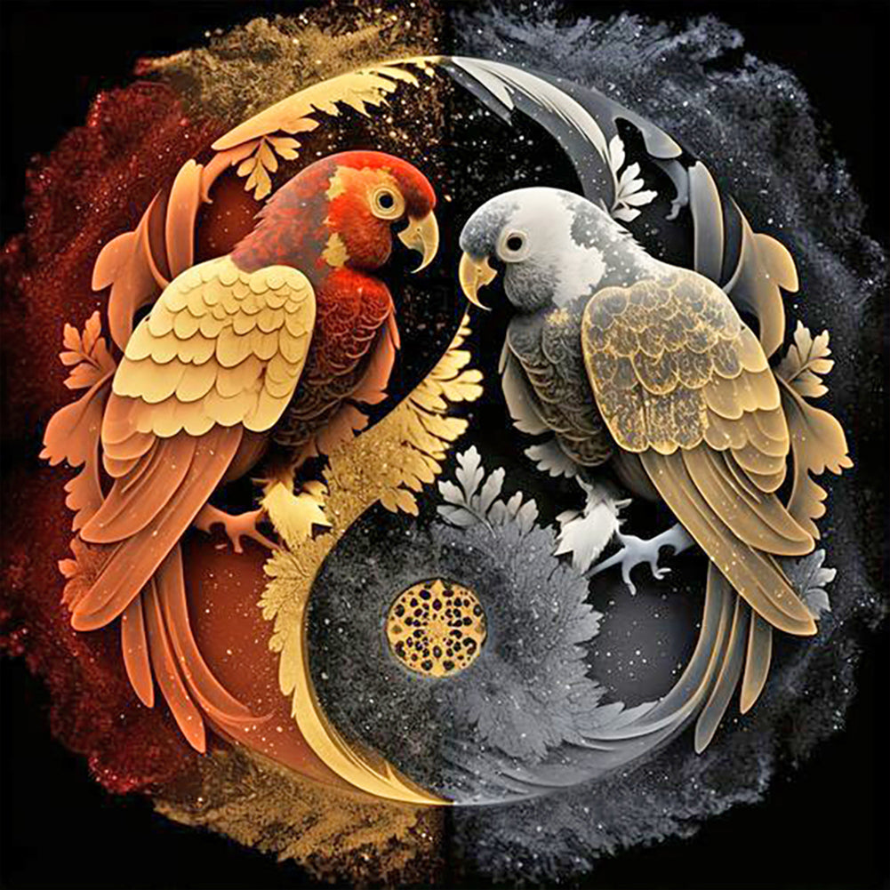 Personality Bird Yin Yang Chart - Full Round Drill Diamond Painting 30*30CM