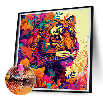 Colorful Tiger - Full Round Drill Diamond Painting 30*30CM