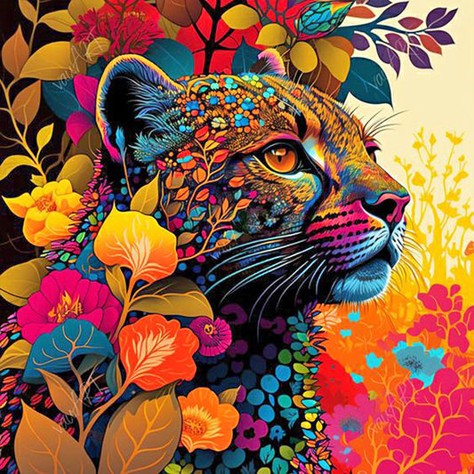 Colorful Leopard - Full Round Drill Diamond Painting 30*30CM