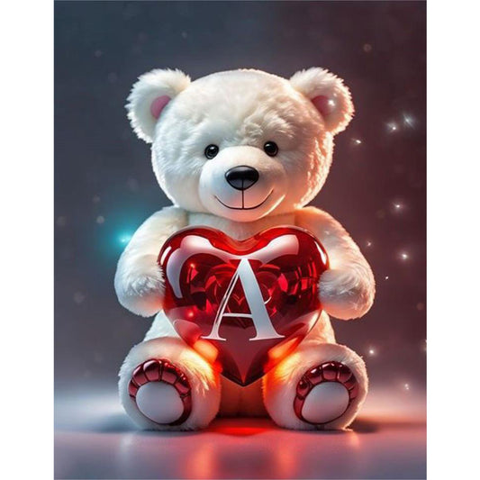 Love Letter Bear A - Full Round Drill Diamond Painting 35*45CM