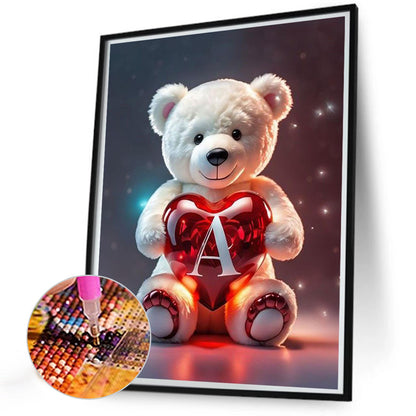 Love Letter Bear A - Full Round Drill Diamond Painting 35*45CM