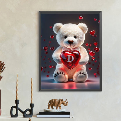 Heart Letter Bear D - Full Round Drill Diamond Painting 35*45CM