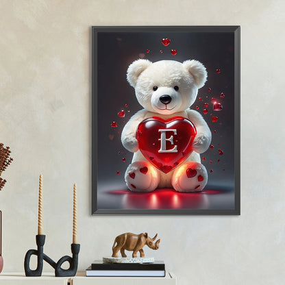 Heart Letter Bear E - Full Round Drill Diamond Painting 35*45CM