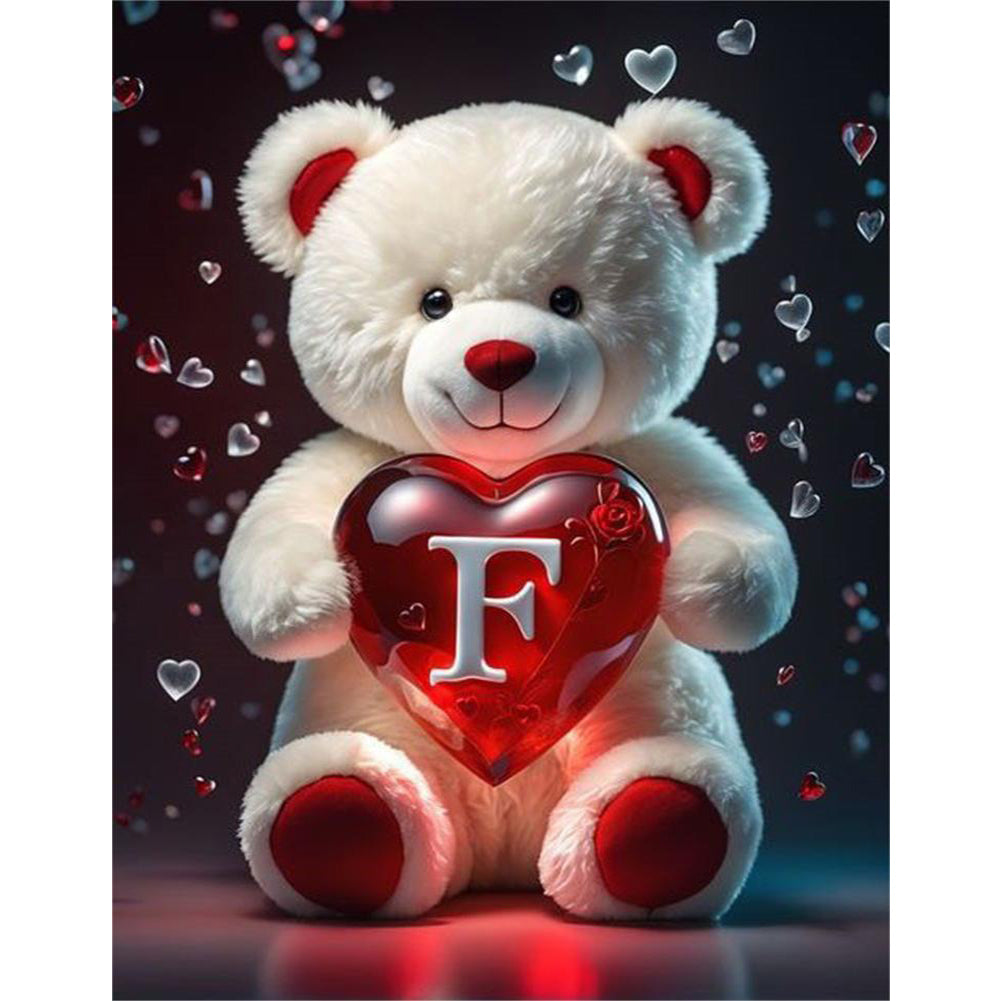 Love Letter Bear F - Full Round Drill Diamond Painting 35*45CM