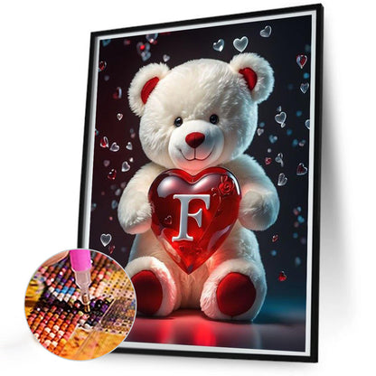 Love Letter Bear F - Full Round Drill Diamond Painting 35*45CM