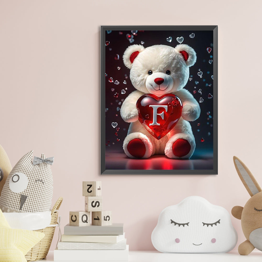 Love Letter Bear F - Full Round Drill Diamond Painting 35*45CM