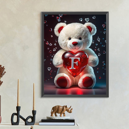 Love Letter Bear F - Full Round Drill Diamond Painting 35*45CM