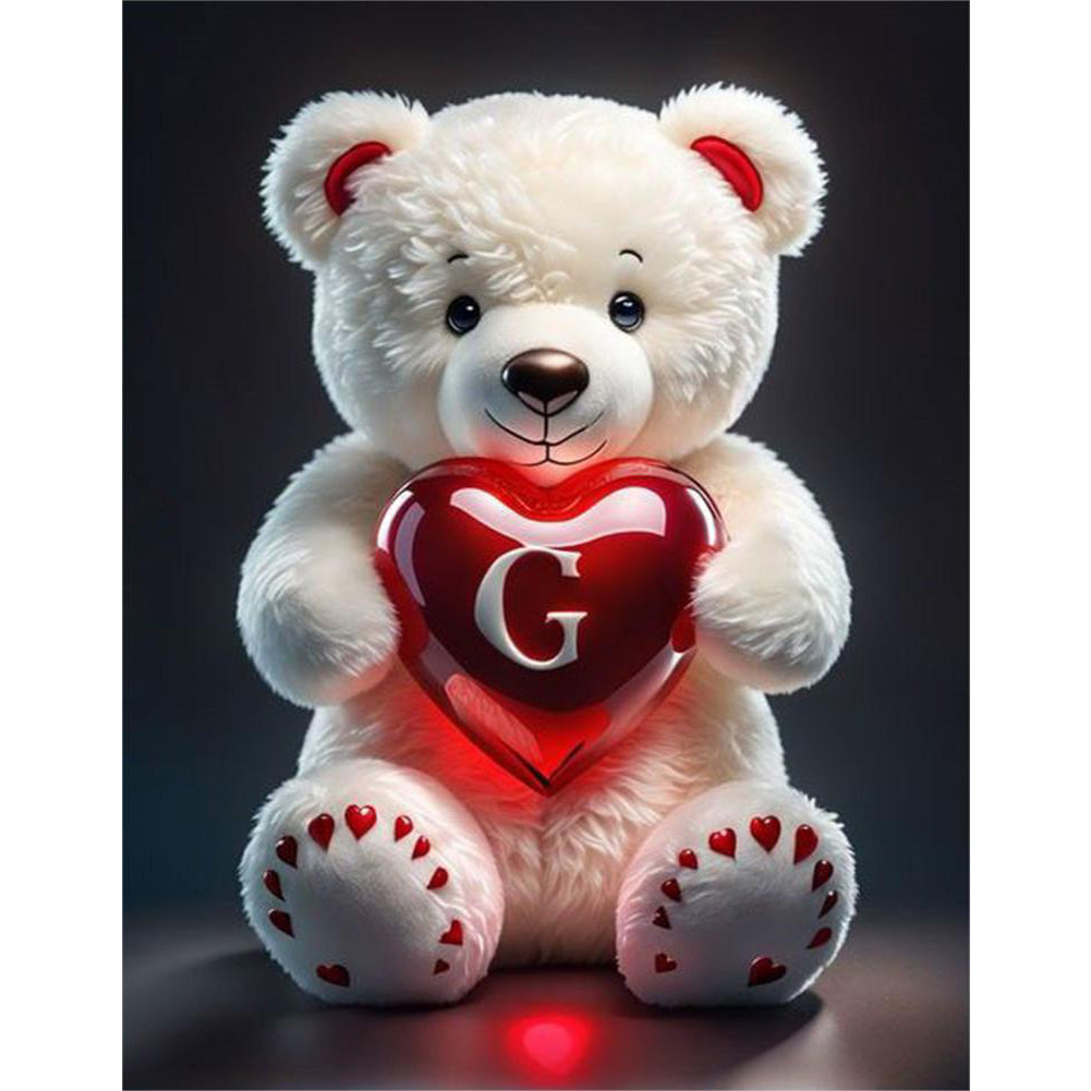 Love Letter Bear G - Full Round Drill Diamond Painting 35*45CM