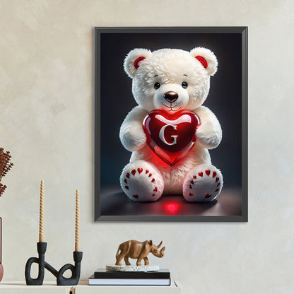 Love Letter Bear G - Full Round Drill Diamond Painting 35*45CM