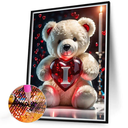 Love Letter Bear I - Full Round Drill Diamond Painting 35*45CM