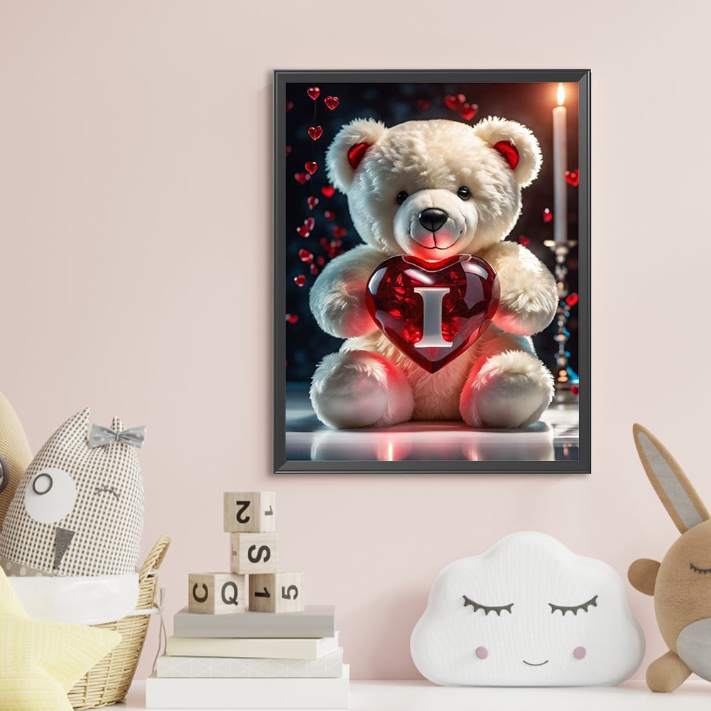 Love Letter Bear I - Full Round Drill Diamond Painting 35*45CM