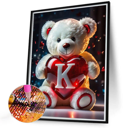 Love Letter Bear K - Full Round Drill Diamond Painting 35*45CM